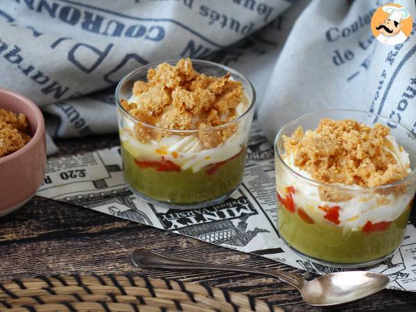 Vegetariske verrines: ærtesuppe, parmesancrumble og mascarponecreme - foto 7